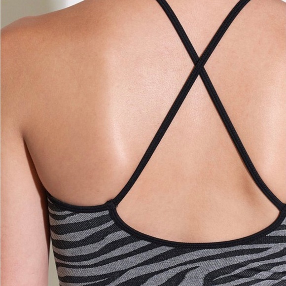 Nikibiki Black and Gray Zebra Print Crop Top One Size - Picture 3 of 8